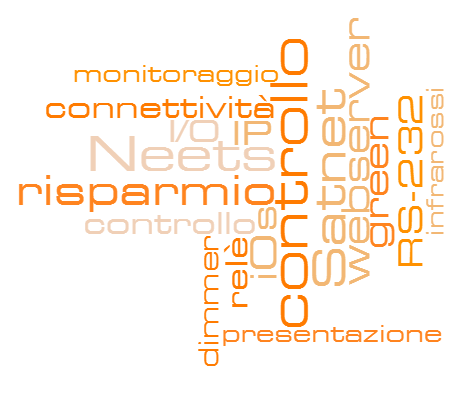 controllo, dimmer, risparmio energetico, neets, Satnet, relè, IP, RS-232, iOS Android, monitoraggio, infrarossi, webserver